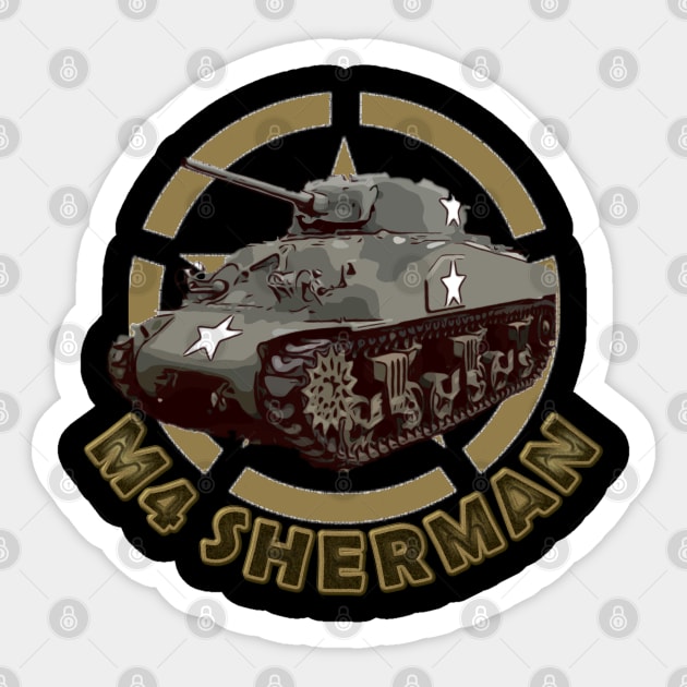 M4 Sherman WW2 American Medium Tank Sticker by F&L Design Co.